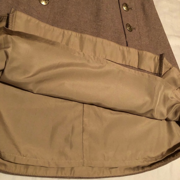 J CREW The Pencil Skirt Women’s Tan Wool Blend Pleated Sailor Style Skirt Size 4 - Picture 8 of 9